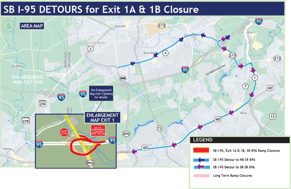 Detailed maps outlining the detour and routes.
